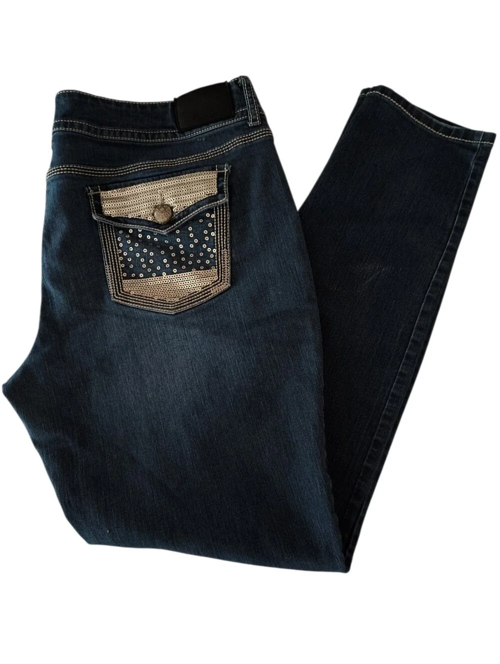 Maurices Dark Blue Jeggings with Embellished Back Pocket